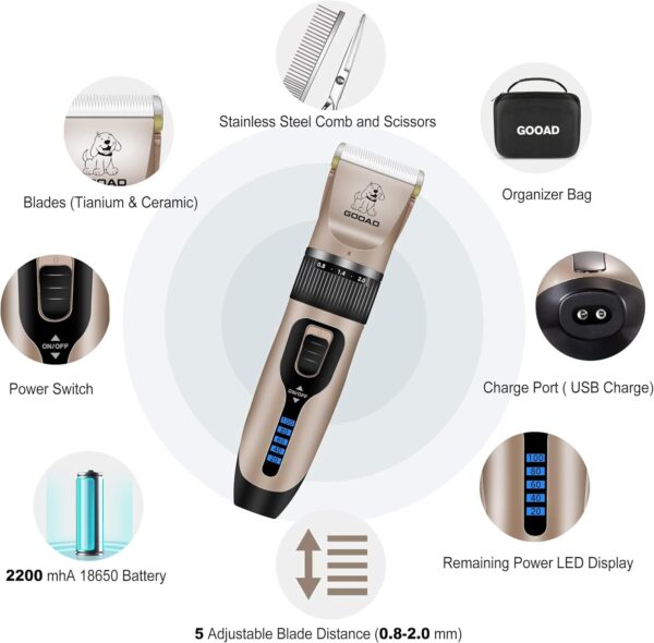 Cordless Pet Grooming Clippers Kit – Quiet, Rechargeable & Powerful