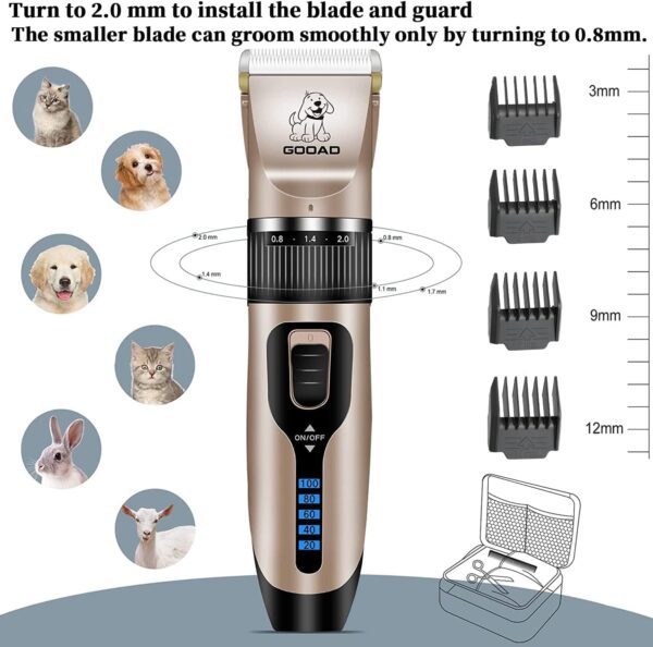 Cordless Pet Grooming Clippers Kit – Quiet, Rechargeable & Powerful